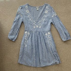 Pinstriped Forever 21 Floral Dress